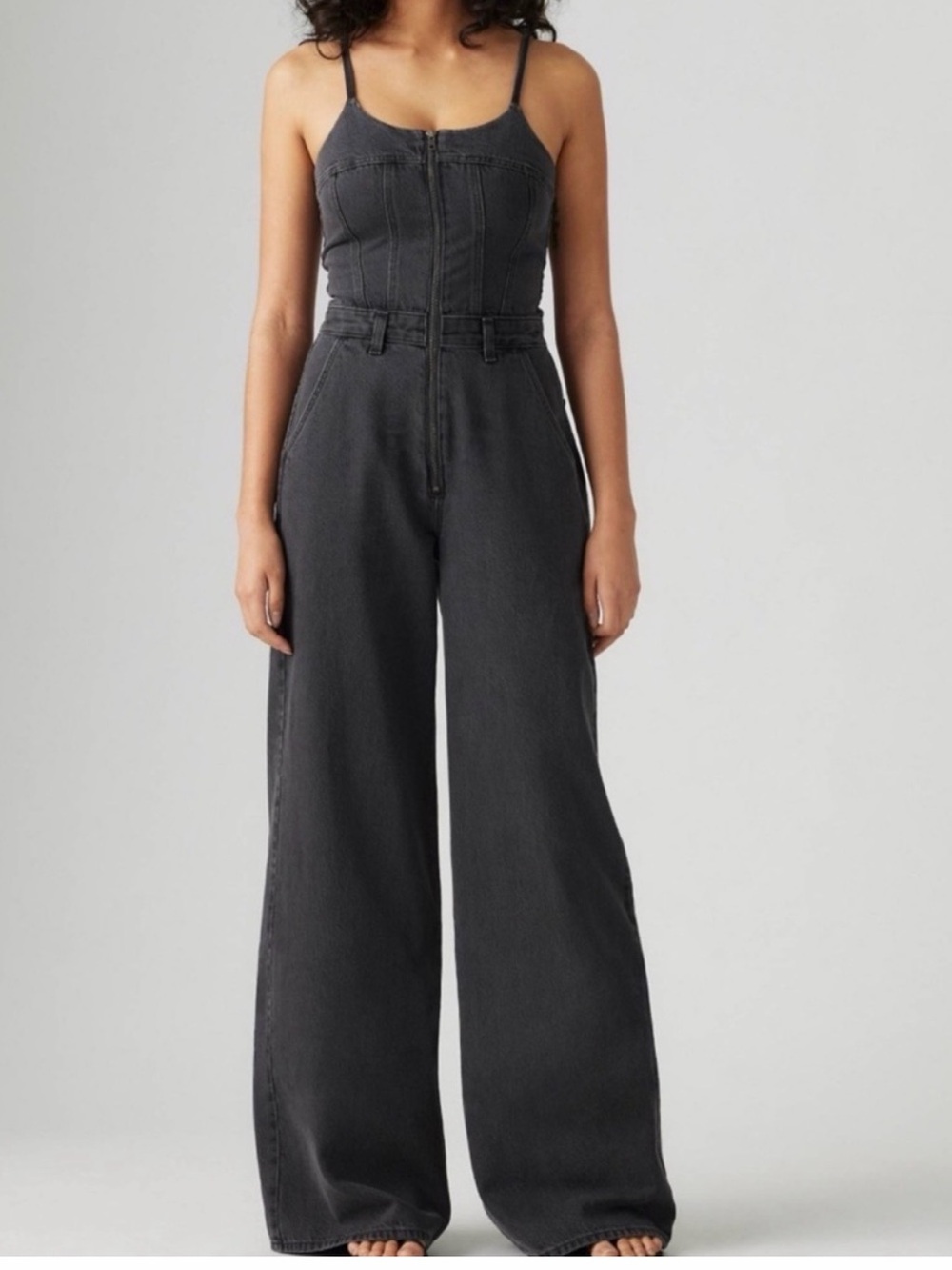 Levi’s charcoal black Wide-Leg Denim Jumpsuit
